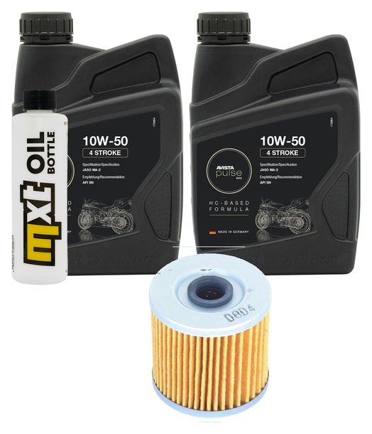 Inspektionspaket 2L 10W-50 + Ölfilter für Kawasaki KLR 250 / 650 ccm Bj. 2004 - 2014