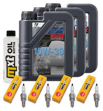 Inspection package 3L 10W-30 + oil filter + 4x spark plug for Honda CBR F 600 ccm Year 2011 - 2012