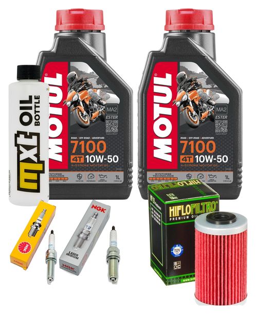 Inspektionspaket 2L 10W-50 + Ölfilter + 2x Zündkerze für Husqvarna Supermoto 701 ccm Bj. 2016