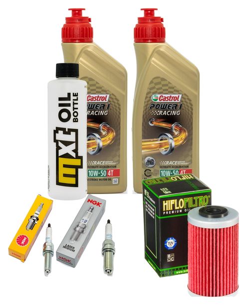 Inspektionspaket 2L 10W-50 + Ölfilter + 2x Zündkerze für Husqvarna Supermoto 701 ccm Bj. 2016