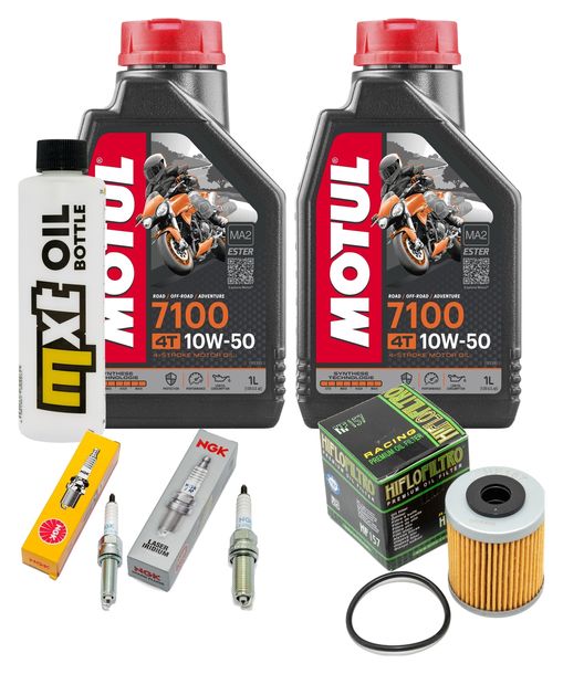 Inspektionspaket 2L 10W-50 + Ölfilter + 2x Zündkerze für Husqvarna Supermoto 701 ccm Bj. 2016