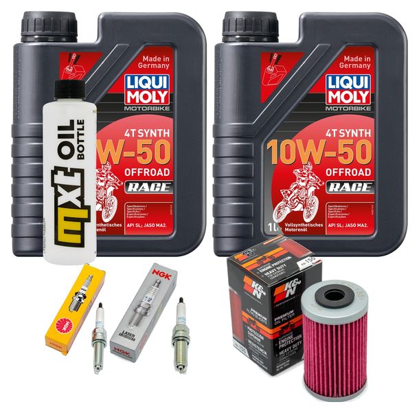 Inspektionspaket 2L 10W-50 + Ölfilter + 2x Zündkerze für Husqvarna Supermoto 701 ccm Bj. 2016