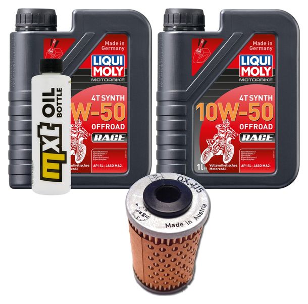Inspektionspaket 2L 10W-50 + Ölfilter + 2x Zündkerze für Husqvarna Supermoto 701 ccm Bj. 2016