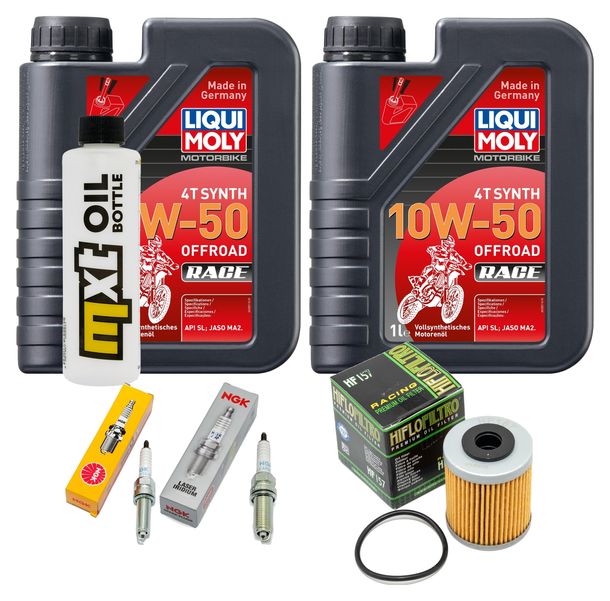 Inspektionspaket 2L 10W-50 + Ölfilter + 2x Zündkerze für Husqvarna Supermoto 701 ccm Bj. 2016