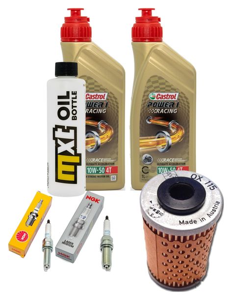 Inspektionspaket 2L 10W-50 + Ölfilter + 2x Zündkerze für Husqvarna Supermoto 701 ccm Bj. 2016