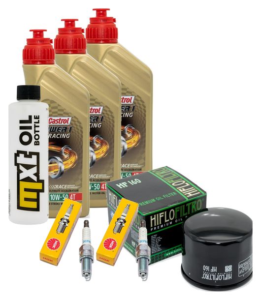 Kit d'inspection 3L 10W-50 + filtre à huile + 2 bougies pour BMW F GS ESA 700 ccm Année 2017
