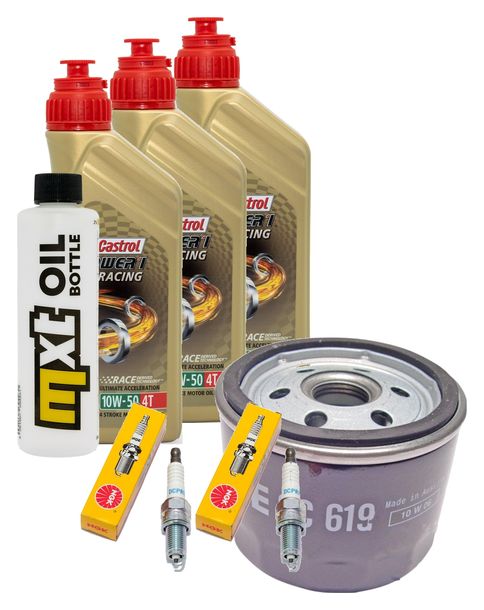 Inspektionspaket 3L 10W-50 + Ölfilter + 2x Zündkerze für BMW F GT 800 ccm Bj. 2017 - 2018