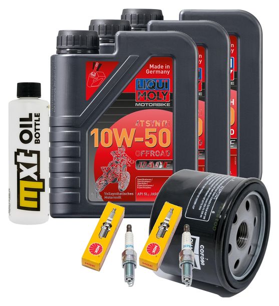 Inspektionspaket 3L 10W-50 + Ölfilter + 2x Zündkerze für BMW F GT 800 ccm Bj. 2017 - 2018