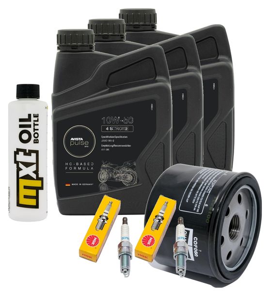 Inspektionspaket 3L 10W-50 + Ölfilter + 2x Zündkerze für BMW F GT 800 ccm Bj. 2017 - 2018