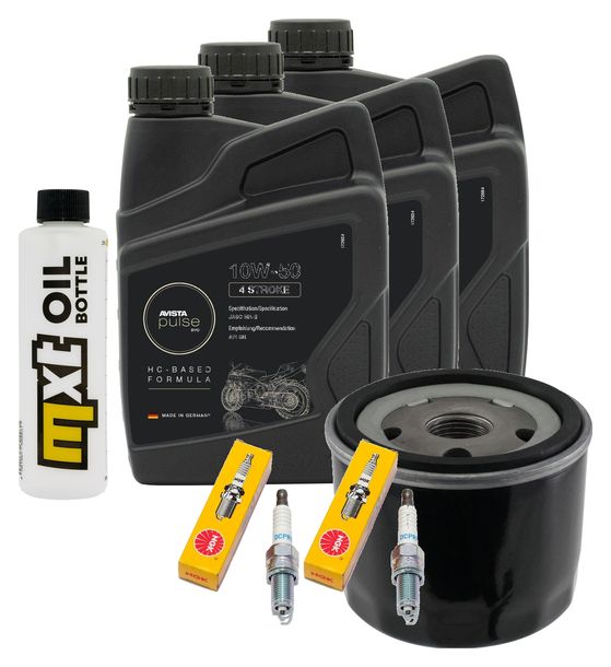 Inspektionspaket 3L 10W-50 + Ölfilter + 2x Zündkerze für BMW F GT 800 ccm Bj. 2017 - 2018