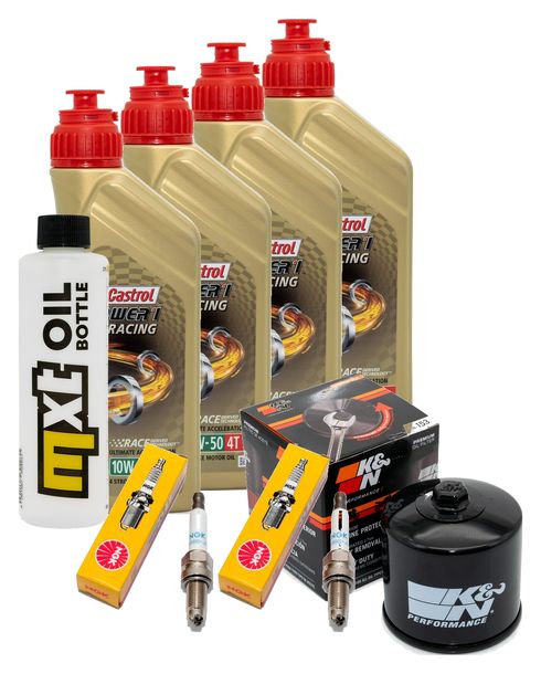 Inspektionspaket 4L 10W-50 + Ölfilter + 2x Zündkerze für BMW R NineT Scrambler Pure Racer Urban 1200 ccm Bj. 2017