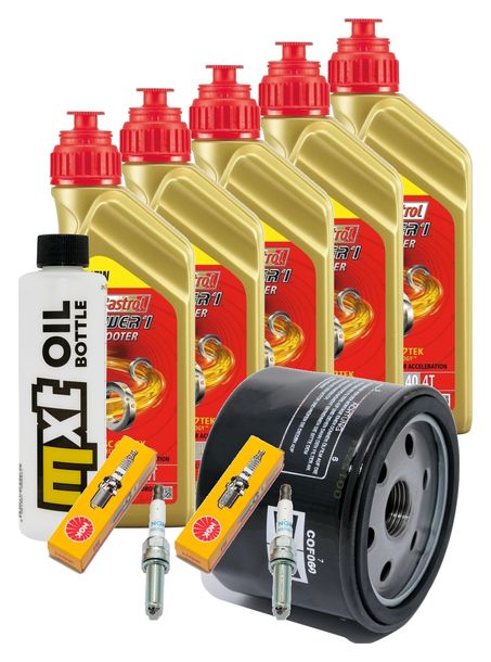 Inspektionspaket 5L 5W-40 + Ölfilter + 2x Zündkerze für BMW R RT LC ESA 1200 ccm Bj. 2017