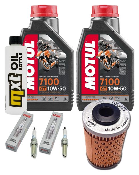 Inspektionspaket 2L 10W-50 + Ölfilter + 2x Zündkerze für Husqvarna Supermoto 701 ccm Bj. 2017 - 2018