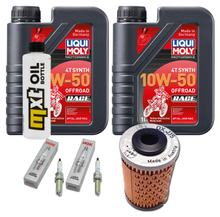 Pacote de Inspeção 2L 10W-50 + Filtro de Óleo + 2x Vela de Ignição para Husqvarna Supermoto 701 ccm Ano de Fabricação 2017 - 2018
