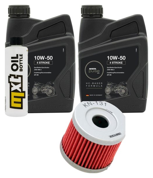 Inspektionspaket 2L 10W-50 + Ölfilter für Hyosung GT R Pro Comet, KSR-Moto GRS i CBS 125 ccm Bj. 2009 - 2018