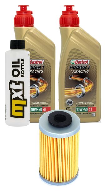 Inspektionspaket 2L 10W-50 + Ölfilter für KTM Duke, Husqvarna Vitpilen Svartpilen 200 / 401 ccm Bj. 2017 - 2021