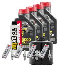 Pacchetto di ispezione 4L 10W-40 + filtro olio + 4x candela per Suzuki GSX-S GSX-R 1000 ccm Anno 2017 - 2022