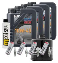 Pacchetto di ispezione 4L 10W-40 + filtro olio + 4x candela per Suzuki GSX-S GSX-R 1000 ccm Anno 2017 - 2022