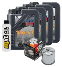 Pacchetto di ispezione 4L 10W-40 + filtro olio + 4x candela per Suzuki GSX-S GSX-R 1000 ccm Anno 2017 - 2022