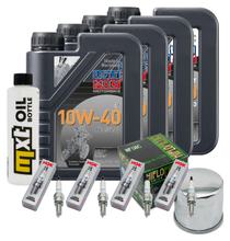 Pacchetto di ispezione 4L 10W-40 + filtro olio + 4x candela per Suzuki GSX-S GSX-R 1000 ccm Anno 2017 - 2022