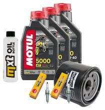 Pacchetto di ispezione 3L 10W-40 + filtro olio + 2x candela per Yamaha MT-07 700 ccm Anno 2017 - 2019
