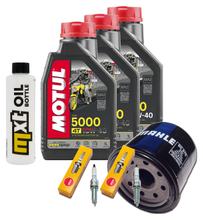 Paquete de inspección 3L 10W-40 + filtro de aceite + 2 bujías para Yamaha MT-07 XSR A 700 ccm Año 2017 - 2022