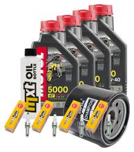 Inspektionspaket 4L 10W-40 + Ölfilter + 4x Zündkerze für Yamaha YZF-R1 1000 ccm Bj. 2017 - 2019