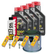 Inspektionspaket 4L 10W-40 + Ölfilter + 4x Zündkerze für Yamaha YZF-R1 1000 ccm Bj. 2017 - 2019