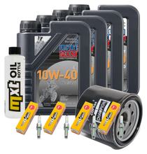 Inspektionspaket 4L 10W-40 + Ölfilter + 4x Zündkerze für Yamaha YZF-R1 1000 ccm Bj. 2017 - 2019