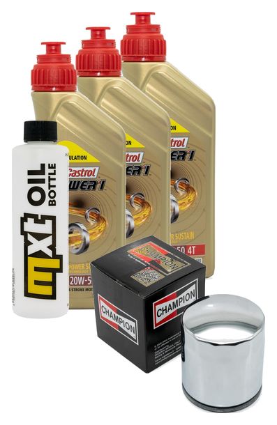 Inspektionspaket 3L 20W-50 + Ölfilter + 2x Zündkerze für Harley Davidson XLX Sportster Forty Eight 1200 / 1203 ccm Bj. 2015 - 2016