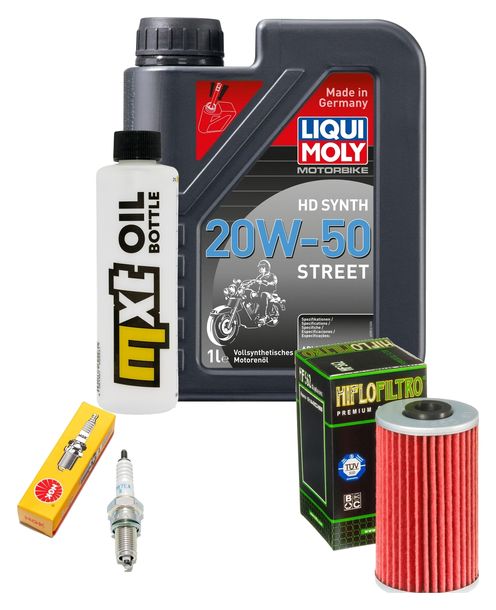 Inspektionspaket 1L 20W-50 + Ölfilter + 1x Zündkerze für Kymco Yager Gti 125 ccm
