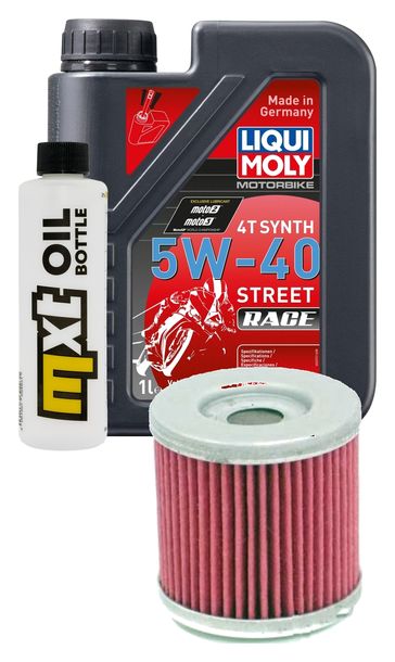 Inspektionspaket 1L 5W-40 + Ölfilter für Aprilia Tuono 125 ccm Bj. 2017 - 2018