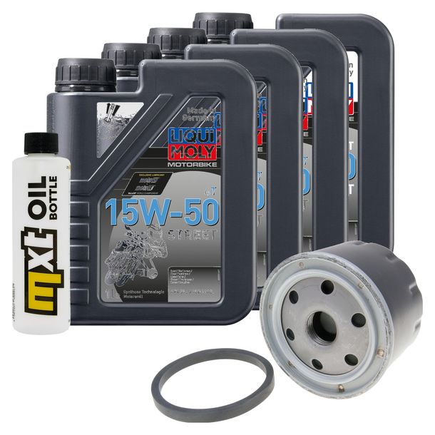 Paquete de inspección 4L 15W-50+filtro de aceite para Aprilia Dorsoduro Shiver 900 ccm Año 2018
