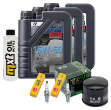Paquete de inspección 3L 15W-50 + filtro de aceite + 2 bujías para BMW F GS ESA 700 ccm Año 2016