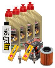 Inspectiepakket 4L 10W-50 + Oliefilter + 2x Bougie voor BMW R NineT Scrambler Pure Racer Urban 1200 ccm Bauwjaar 2018