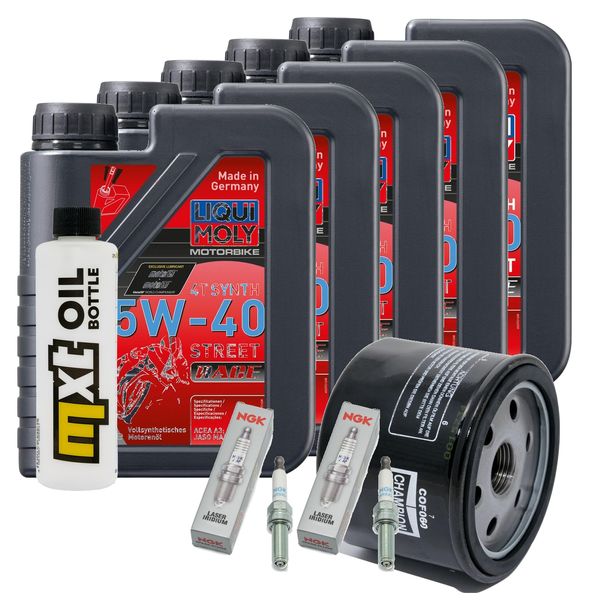 Inspektionspaket 5L 5W-40 + Ölfilter + 2x Zündkerze für BMW R RT LC ESA 1200 ccm Bj. 2018