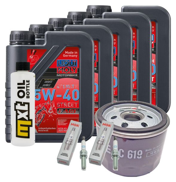 Inspektionspaket 5L 5W-40 + Ölfilter + 2x Zündkerze für BMW R RT LC ESA 1200 ccm Bj. 2018