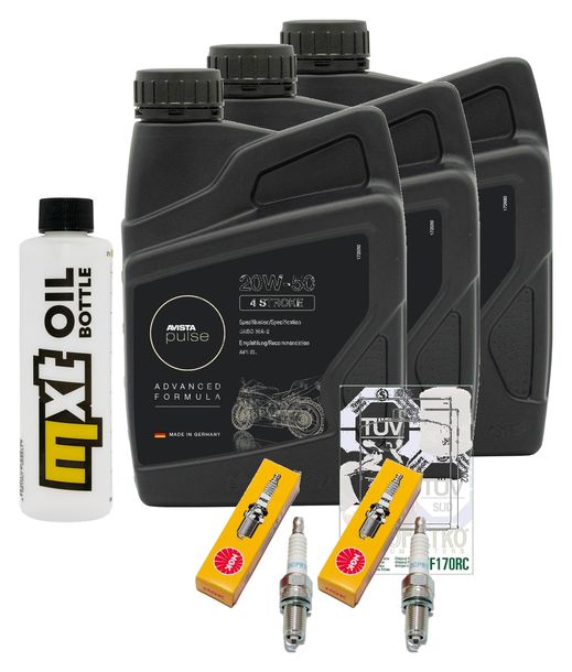 Inspektionspaket 3L 20W-50 + Ölfilter + 2x Zündkerze für Harley Davidson XL Forty-Eight XL NS IRON XLX Sportster Forty Eight 1200 / 1203 ccm Bj. 2018 - 2021