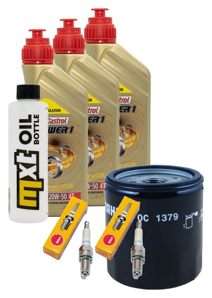 Inspektionspaket 3L 20W-50 + Ölfilter + 2x Zündkerze für Harley Davidson XL Forty-Eight XL NS IRON XLX Sportster Forty Eight 1200 / 1203 ccm Bj. 2018 - 2021