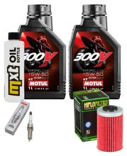 Inspectiepakket 2L 15W-50 + Oliefilter + 1x Bougie voor KTM RC, Husqvarna Svartpilen Vitpilen Adventure 390 / 401 ccm Bj. 2018 - 2021