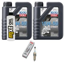 Inspectiepakket 2L 15W-50 + Oliefilter + 1x Bougie voor KTM RC, Husqvarna Svartpilen Vitpilen Adventure 390 / 401 ccm Bj. 2018 - 2021