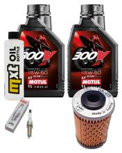 Inspectiepakket 2L 15W-50 + Oliefilter + 1x Bougie voor KTM RC, Husqvarna Svartpilen Vitpilen Adventure 390 / 401 ccm Bj. 2018 - 2021