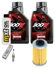 Inspectiepakket 2L 15W-50 + Oliefilter + 1x Bougie voor KTM RC, Husqvarna Svartpilen Vitpilen Adventure 390 / 401 ccm Bj. 2018 - 2021