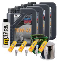 Pacchetto di ispezione 4L 10W-40 + filtro olio + 4x candela per Kawasaki ZX-6R 636 ccm Anno 2017