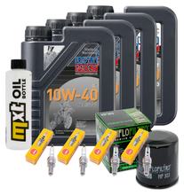 Inspektionspaket 4L 10W-40 + Ölfilter + 4x Zündkerze für Kawasaki ZX-6R 600 / 636 ccm Bj. 2017 - 2019