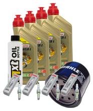 Pacchetto di ispezione 4L 10W-40 + filtro olio + 4x candela per Kawasaki ZX-10R 1000 ccm Anno 2018 - 2020