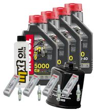 Pacchetto di ispezione 4L 10W-40 + filtro olio + 4x candela per Kawasaki ZX-10R 1000 ccm Anno 2018 - 2020