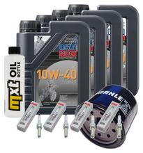Inspektionspaket 4L 10W-40 + Ölfilter + 4x Zündkerze für Kawasaki ZX-10R 1000 ccm Bj. 2018 - 2020