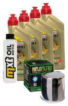 Pacchetto di ispezione 4L 10W-40 + filtro olio + 4x candela per Kawasaki ZX-10R 1000 ccm Anno 2018 - 2020