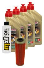 Pacote de inspeção 4L 10W-50 + filtro de óleo + 4x vela de ignição para KTM Super Adventure 1290 ccm Ano. 2018 - 2019